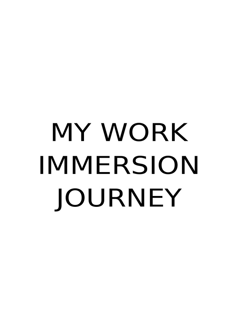 Immersion Diary for Work Experience | PDF | Mentorship | Applied Psychology
