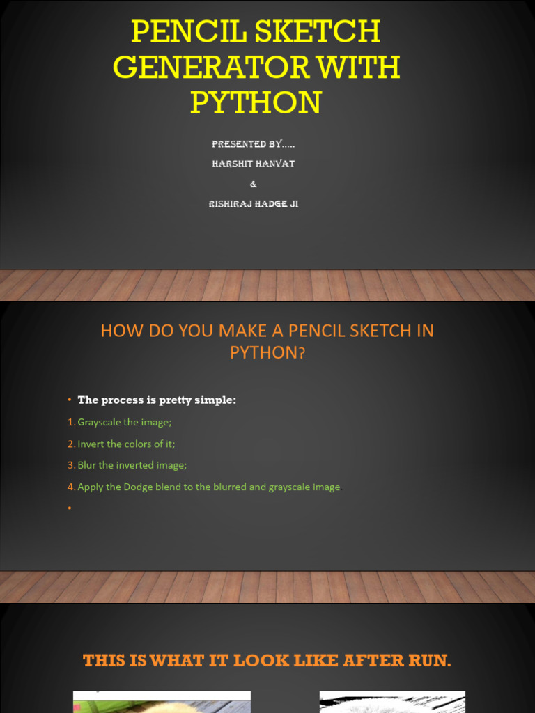 Python Pencil Sketch Generator Guide | PDF