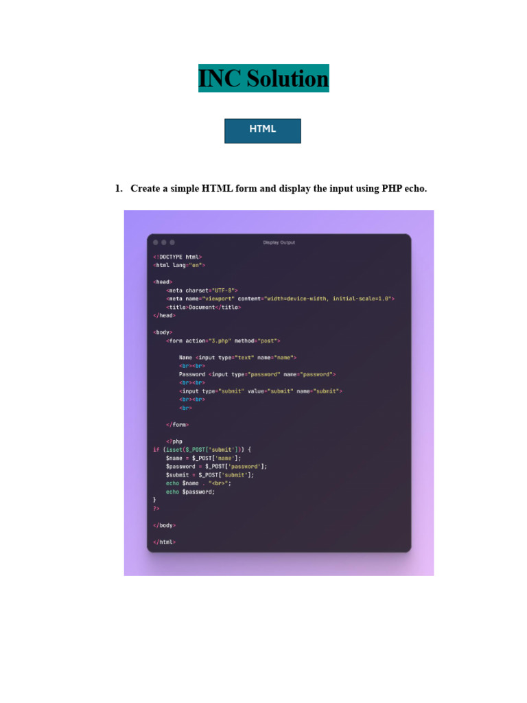 INC Solution | PDF