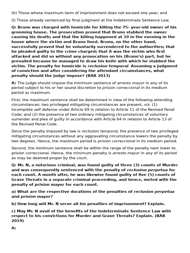 Homicide Sentencing and Indeterminate Law | PDF | Probation | Sentence ...
