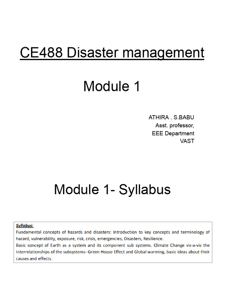 Disaster Management Fundamentals | PDF | Greenhouse Gas | Greenhouse Effect