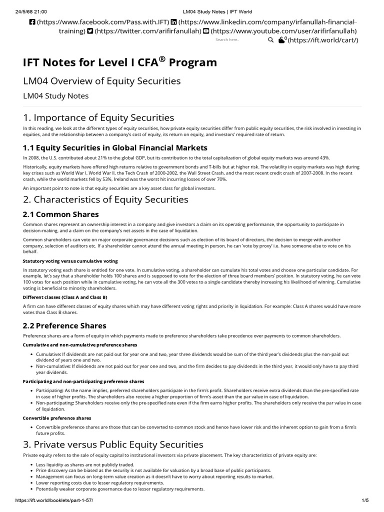 Equity Securities Overview and Types | PDF | Stocks | Equity (Finance)