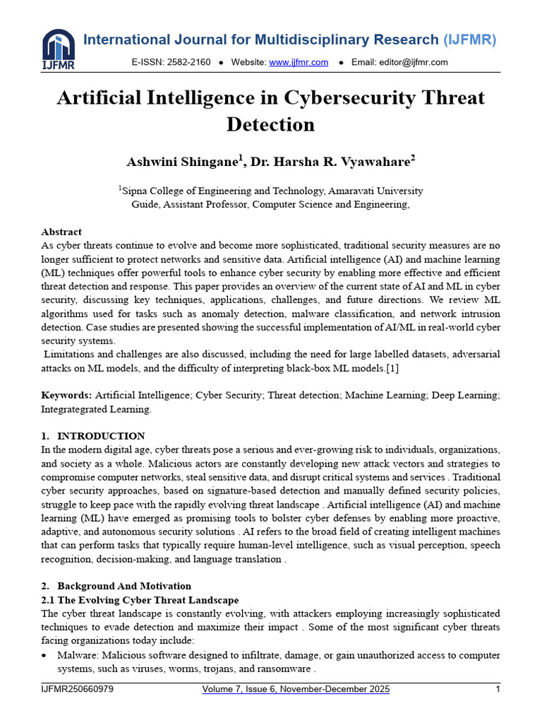 AI-Driven Cybersecurity Threat Detection | PDF | Machine Learning ...