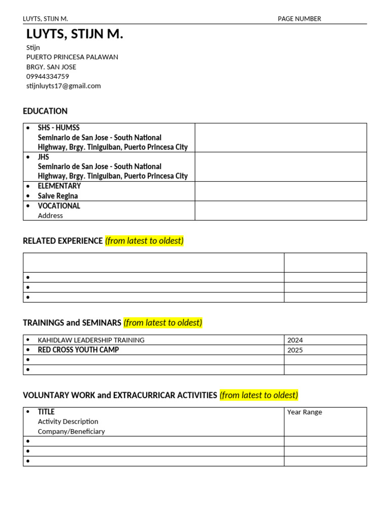 Resume Template | PDF