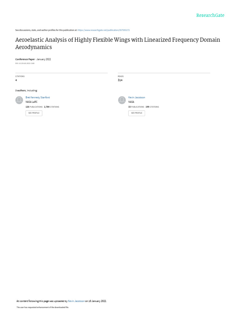 Aeroelastic Analysis of Flexible Wings | PDF | Matrix (Mathematics ...