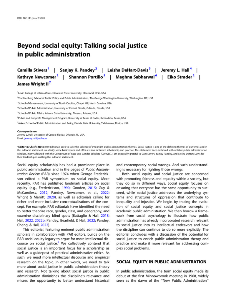 Social Justice in Public Administration | PDF | Justice | Crime & Violence