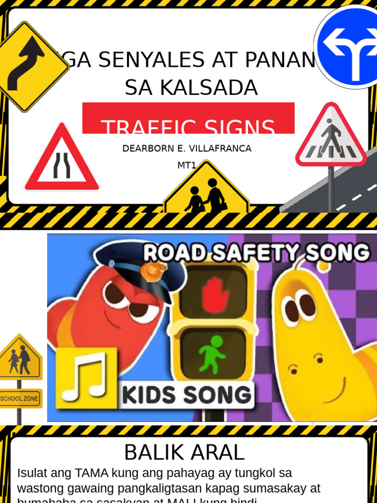 Mga Senyales at Pananda Sa Kalsada: Traffic Signs | PDF