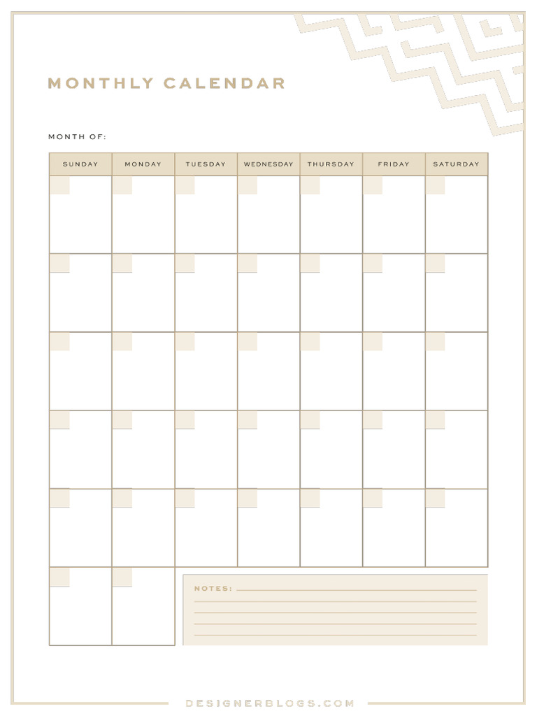 Monthly Calendar | PDF