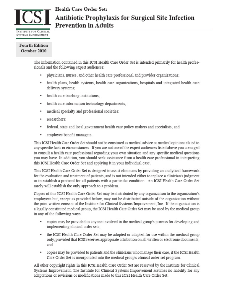 Antibiotic Prophylaxis Order Set Guide | PDF | Penicillin | Surgery