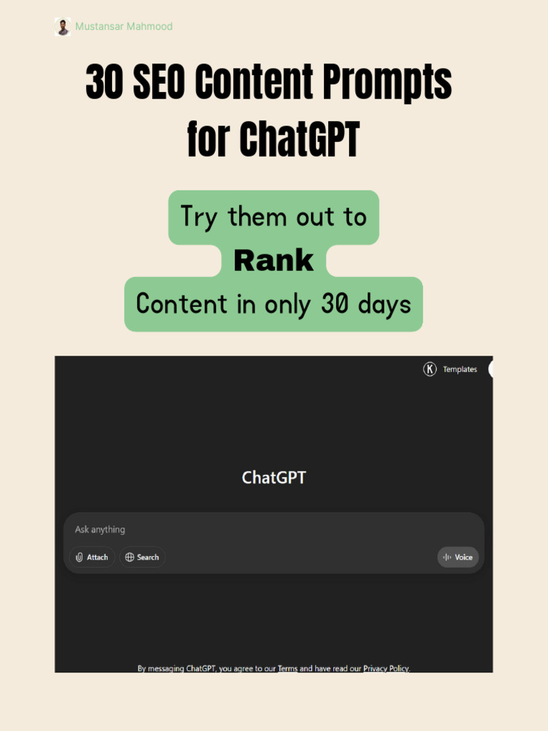 30 SEO Content Prompts for ChatGPT | PDF | Search Engine Optimization ...