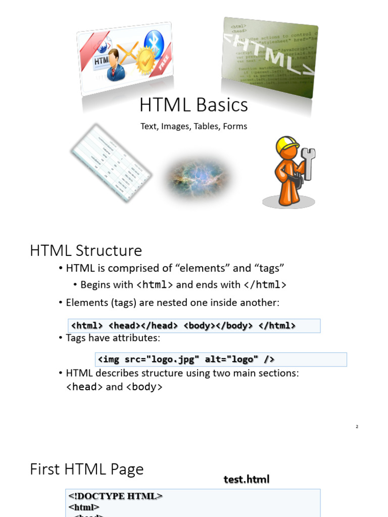 HTML Basics: Structure, Tags, and Examples | PDF | Html Element | Html