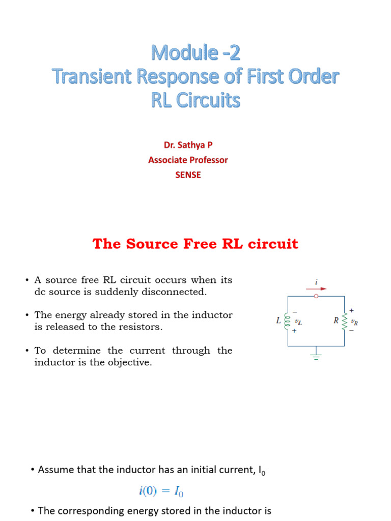 18-First Order Source Free RL Circuit-23!01!2025 | PDF