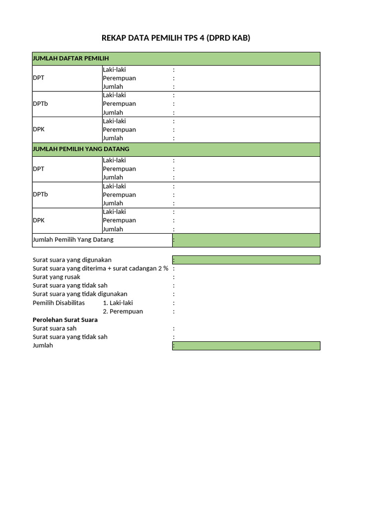 Rekap Data Pemilih | PDF