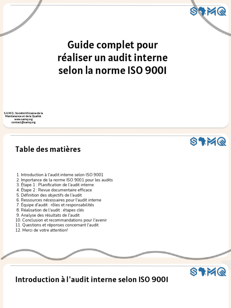 Audit interne ISO 9001 : Guide complet | PDF | Audit | Management de la ...