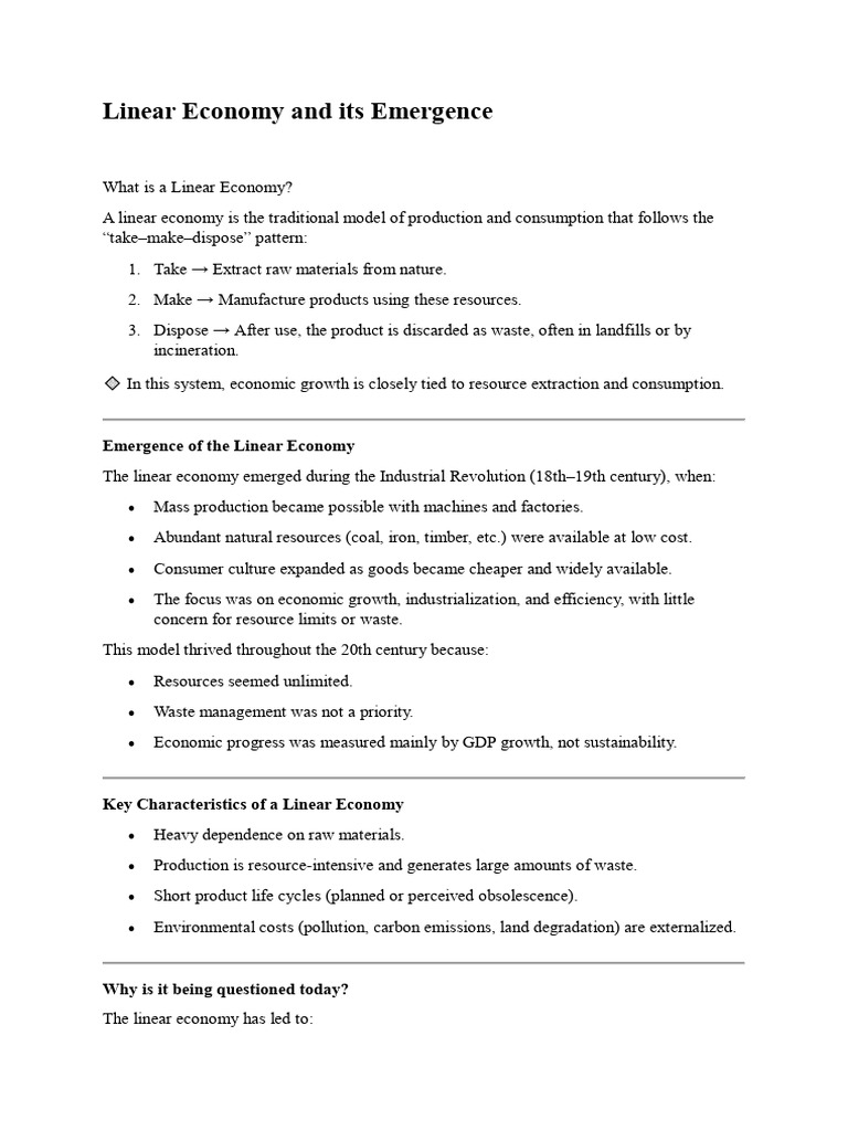 Understanding Linear Economy Basics | PDF | Recycling | Waste Management