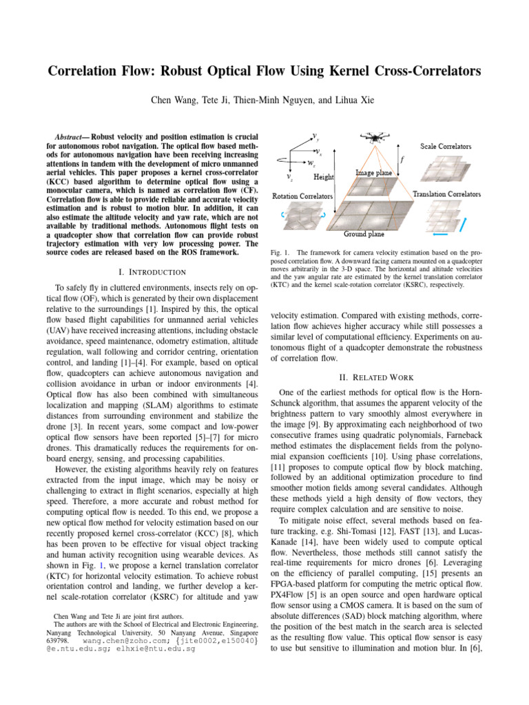 Robust Optical Flow for UAV Navigation | PDF | Convolution | Fast ...
