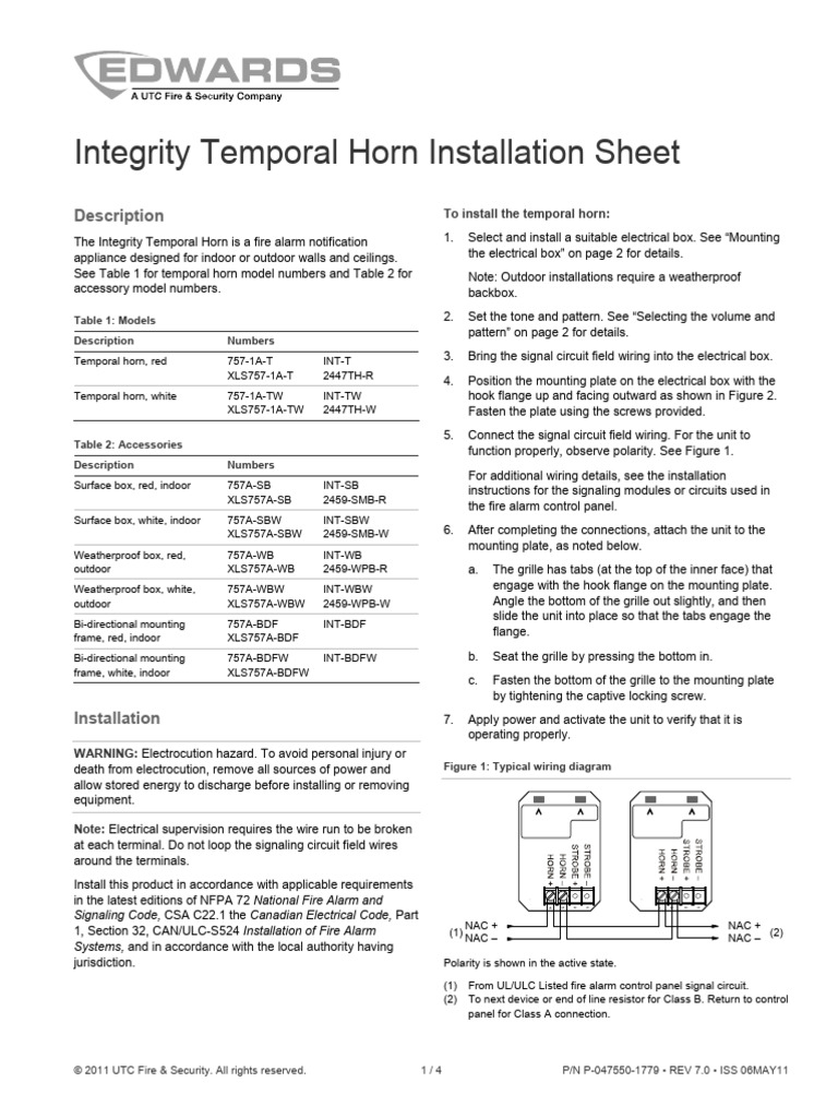 Integrity Temporal Horn Installation Guide | PDF | Rectifier ...