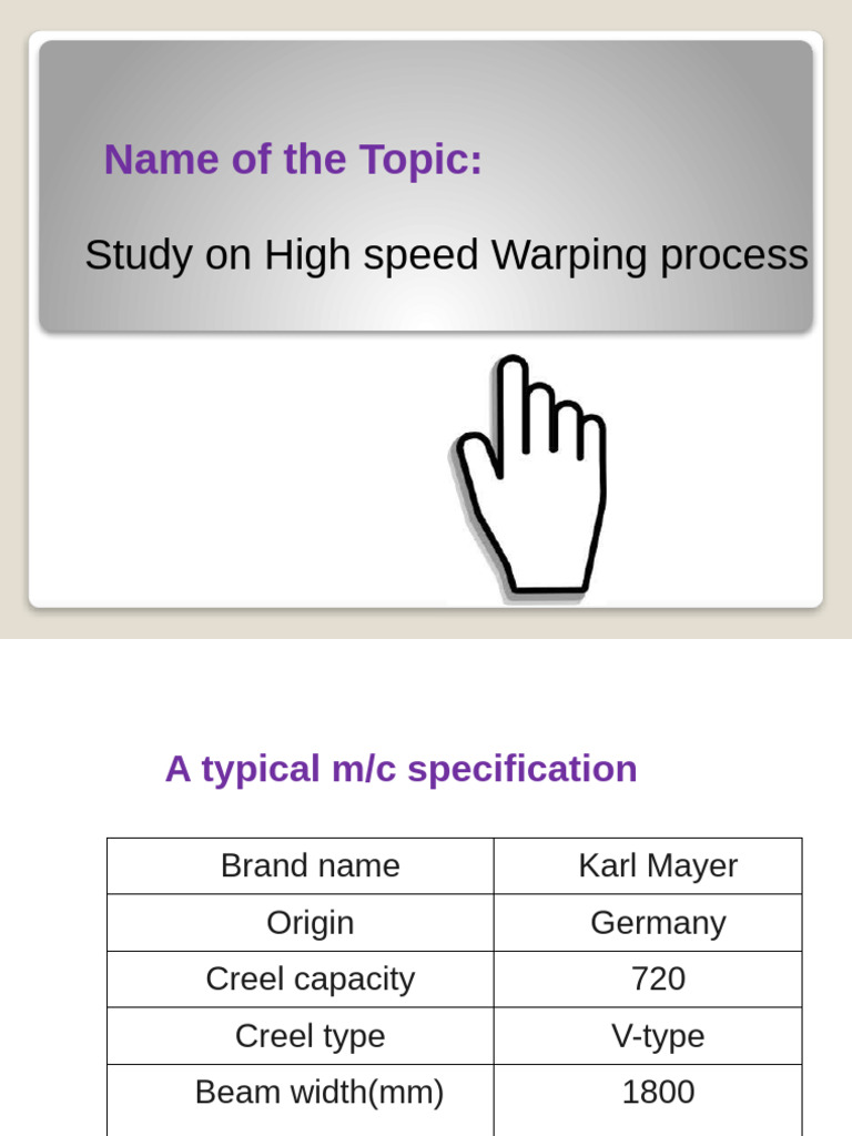 High-Speed Warping Process Overview | PDF