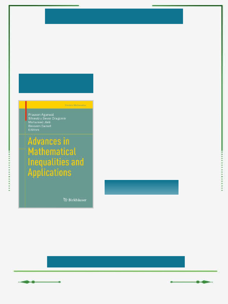 Advances in Mathematical Inequalities and Applications Praveen Agarwal ...
