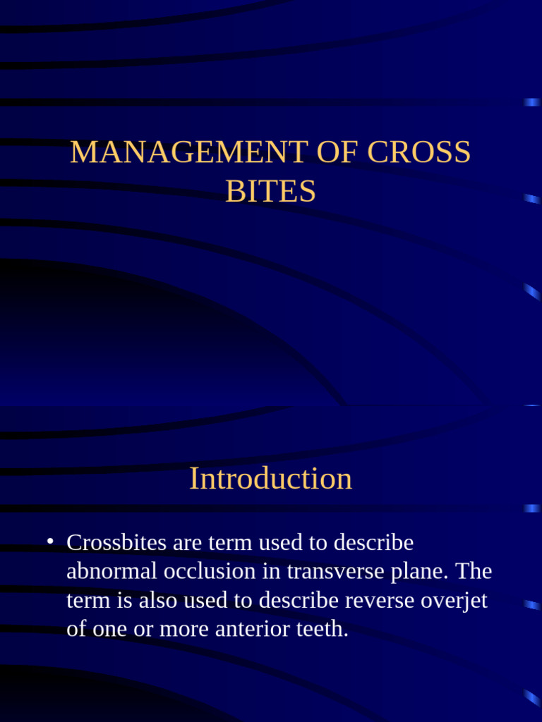 Crossbite Management Techniques | PDF | Dentistry | Tooth