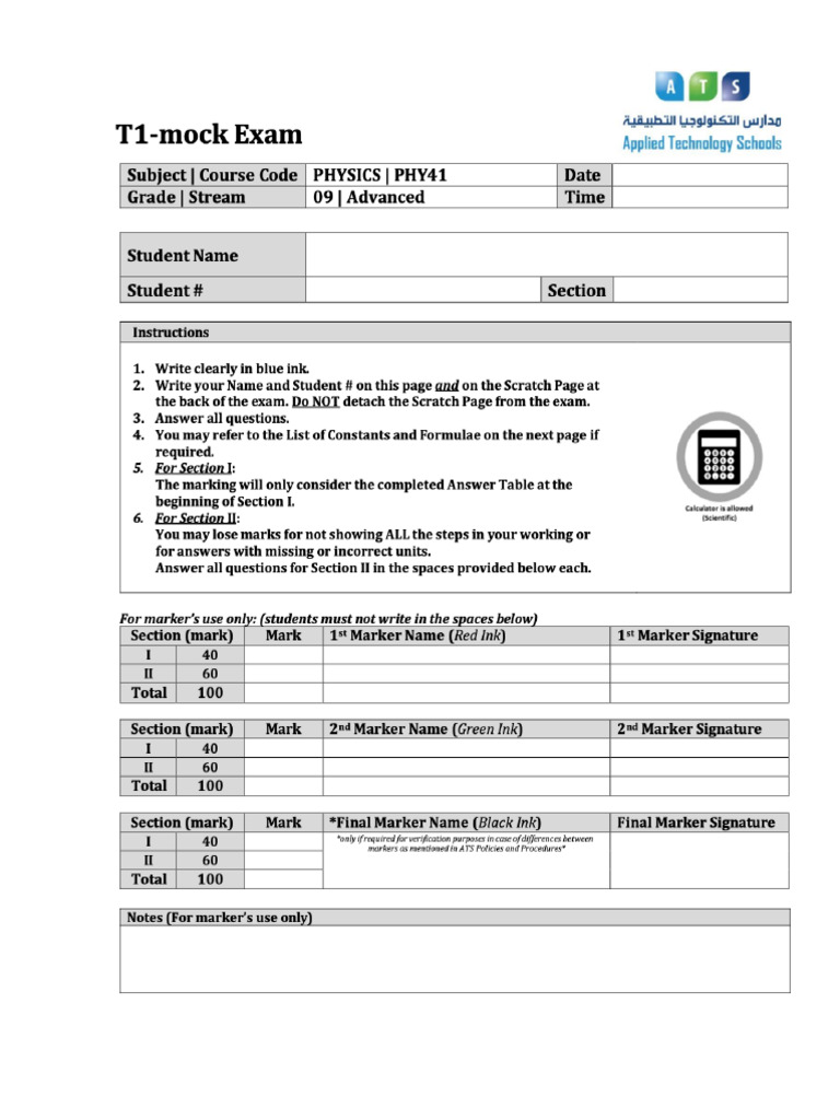 Moc Exam Grade 9 | PDF