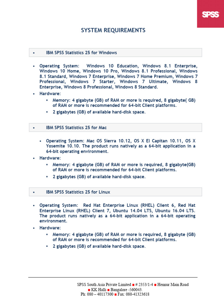 ☆IBM SPSS 25 Statistics Base アップグレード・YN IBM SPSS Statistics 25 System Requirements | PDF