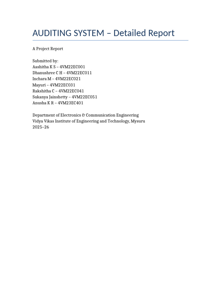 Comprehensive Auditing System Report | PDF | Computing | Information ...