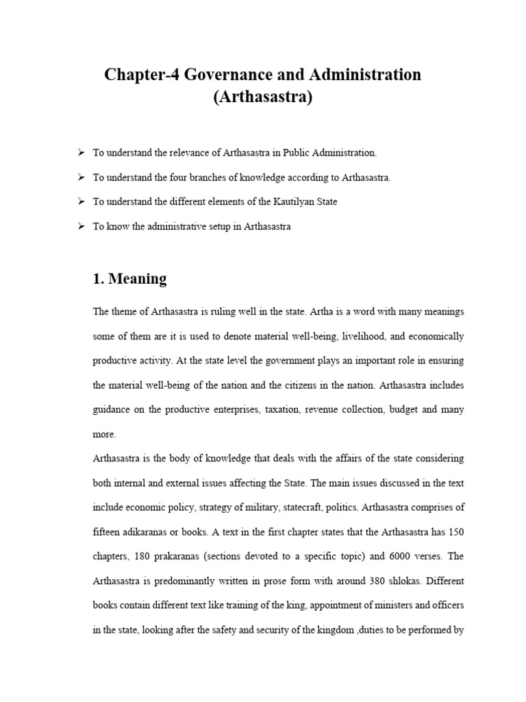 Chapter 4 Governance and Administration | PDF | Vedas | Dharma