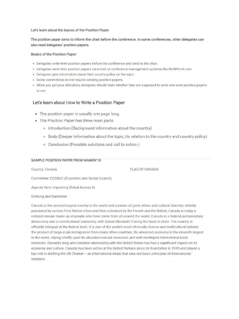 Position Paper Tips | PDF