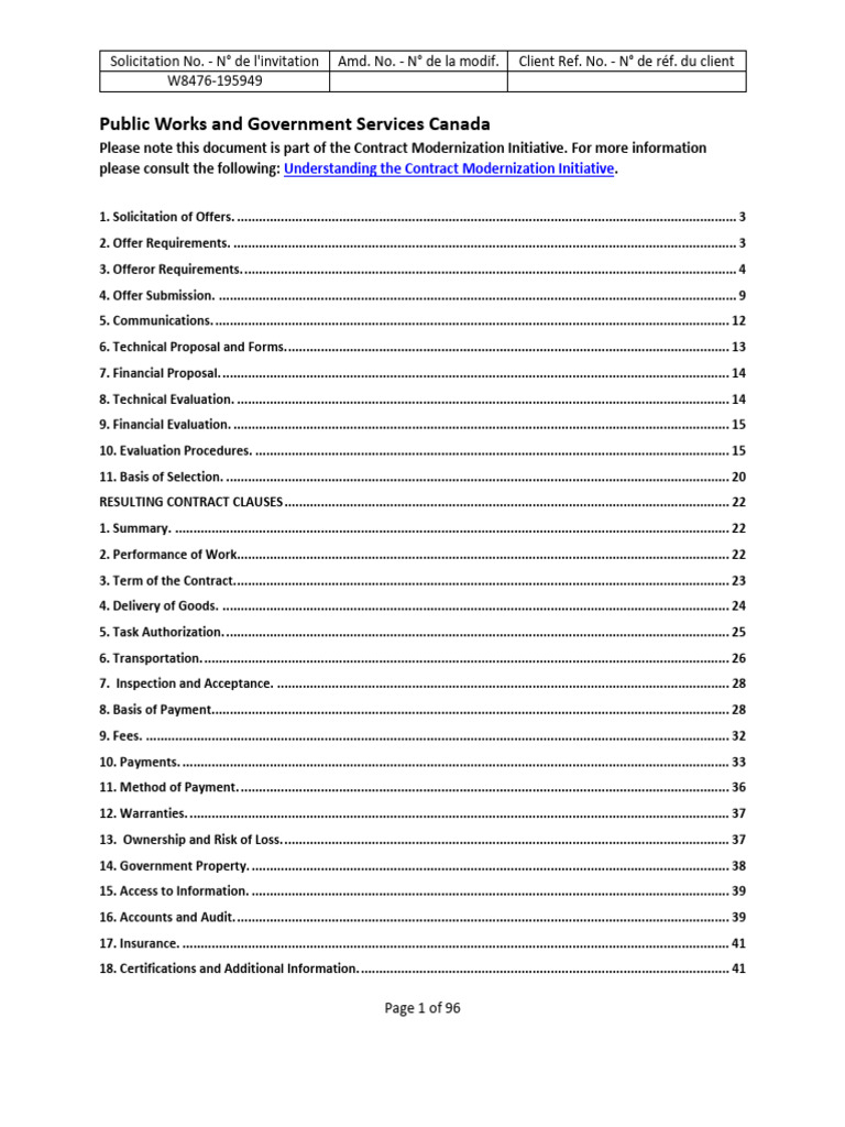 Canada Contract Solicitation Guide | PDF | Offer And Acceptance ...