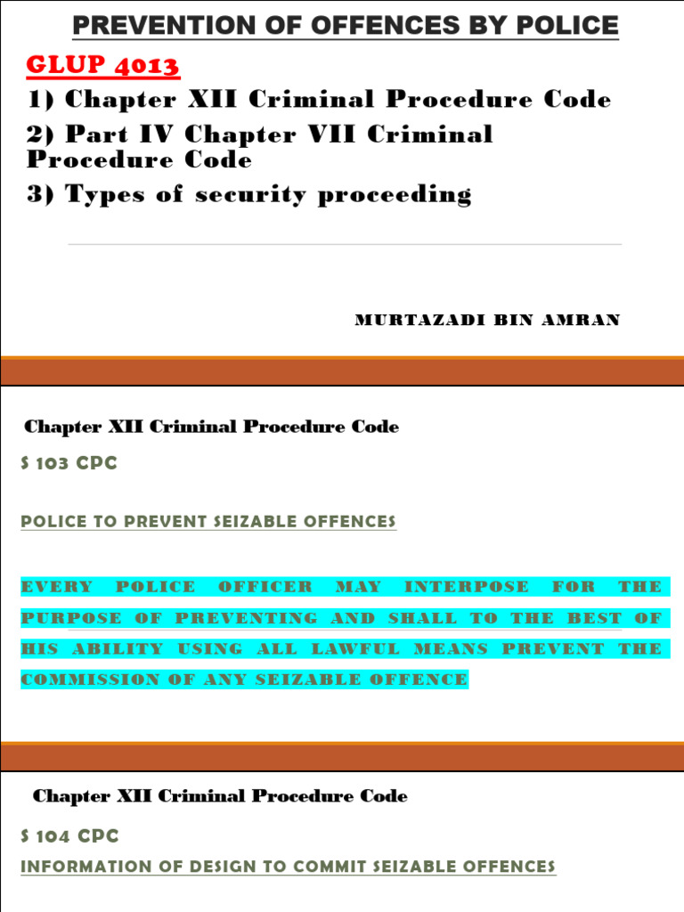 Police Offences Prevention Guidelines | PDF