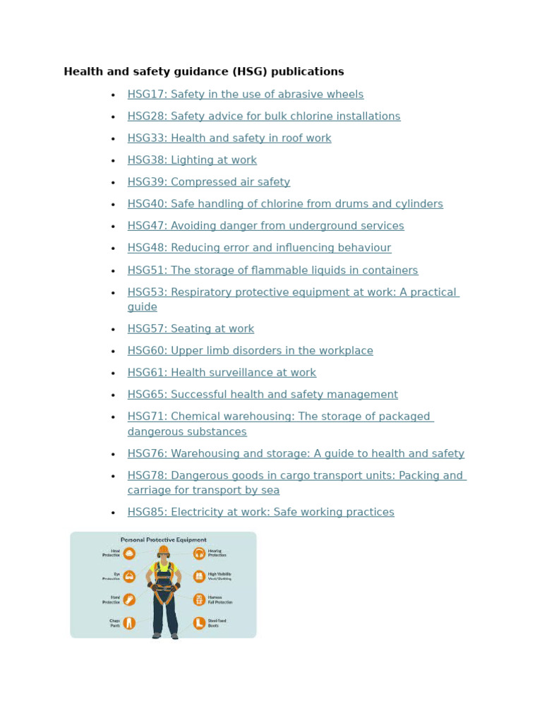 Essential HSG Health and Safety Guides | PDF