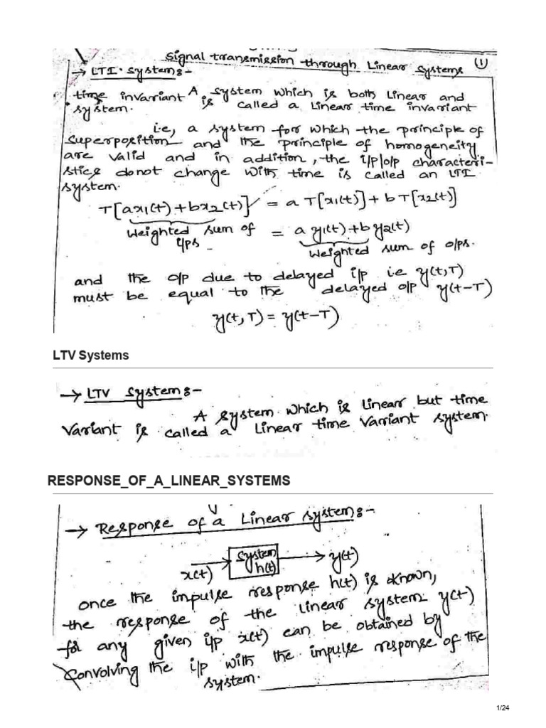 Properties of Linear Time Invariant Systems | PDF