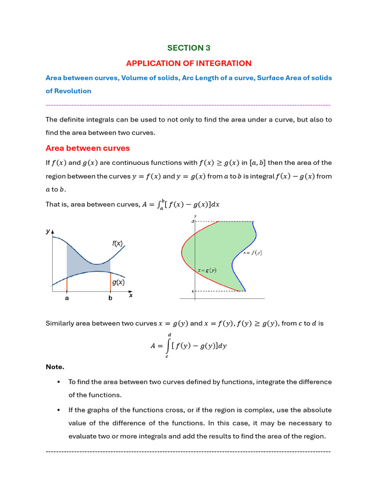 Applications of Integration | PDF | Curve | Integral
