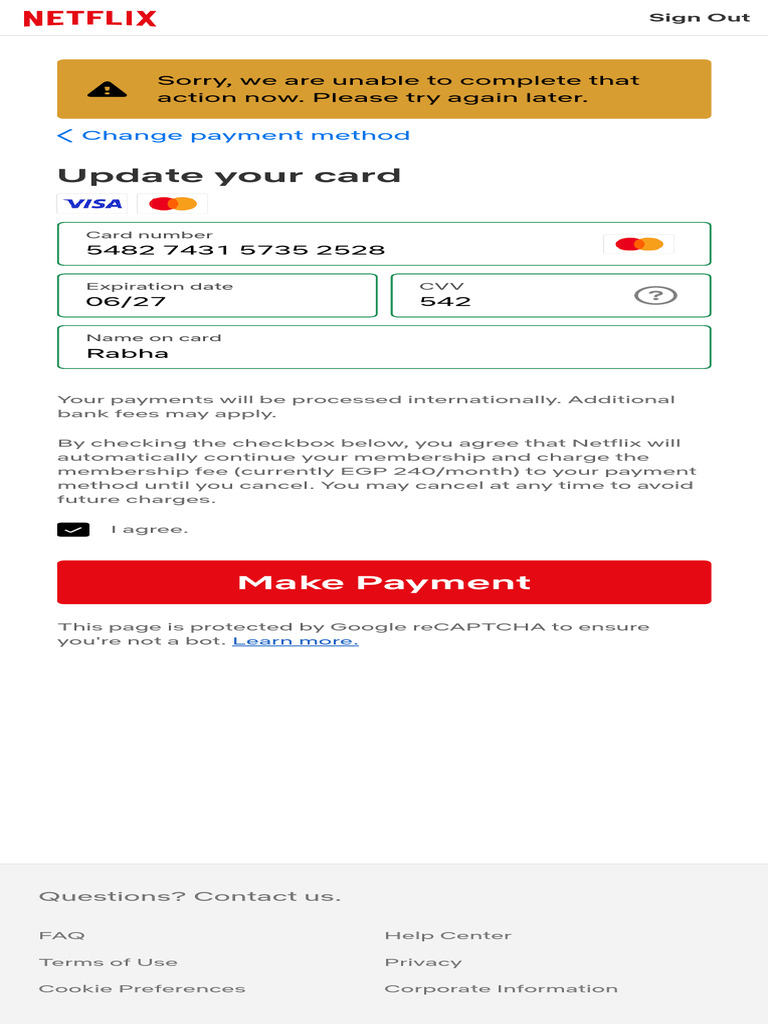 Netflix Payment Update Instructions | PDF