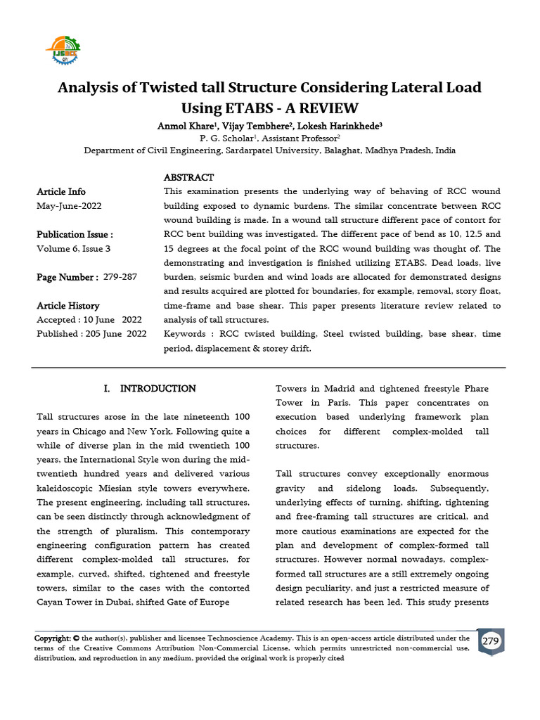 Lateral Load Analysis of Twisted Structures | PDF | Beam (Structure ...