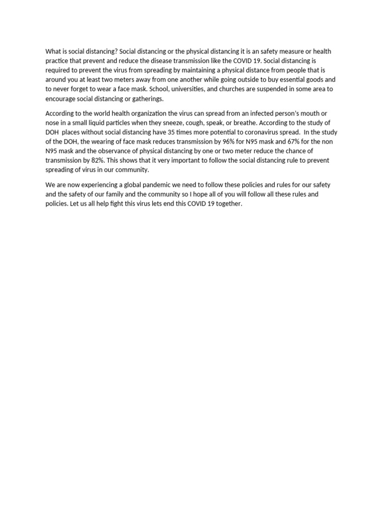 Understanding Social Distancing Guidelines | PDF