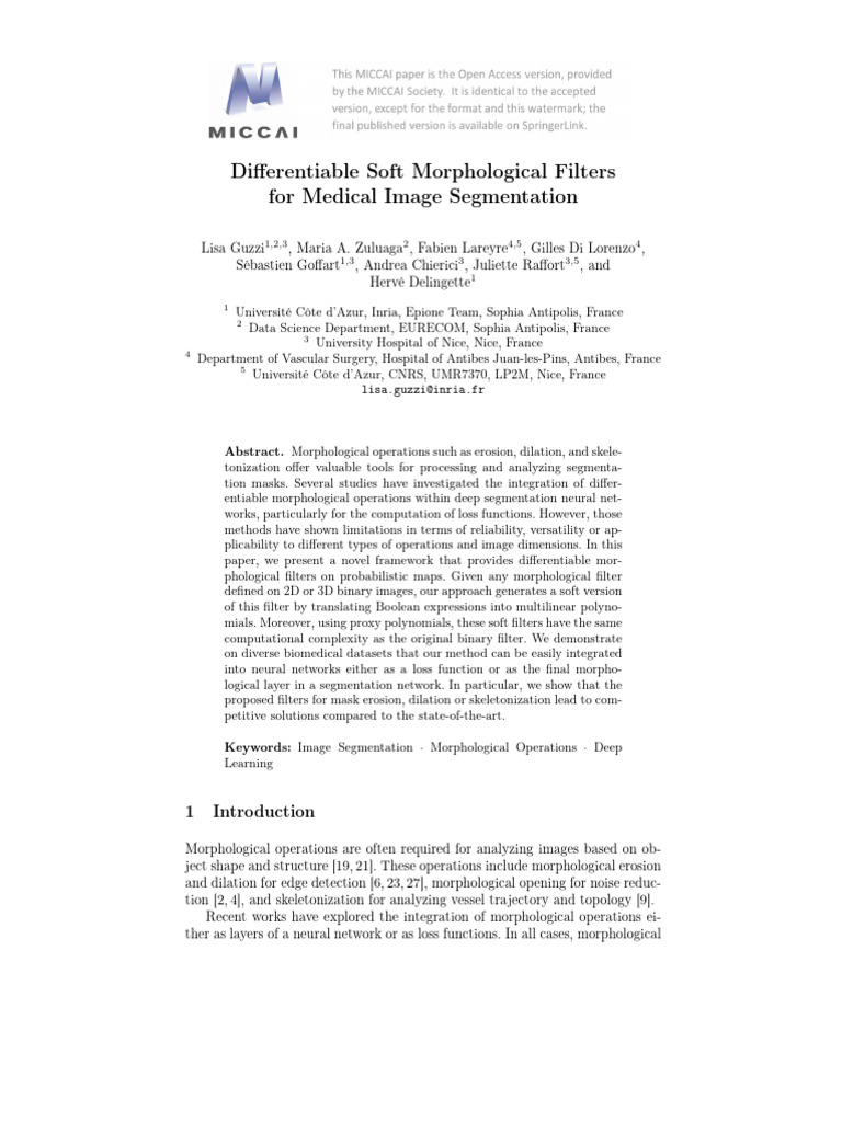 Differentiable Morphological Filters for Segmentation | PDF | Image ...