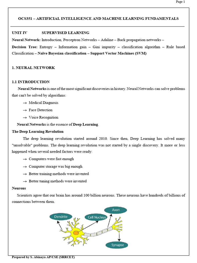 Supervised Learning: Neural Networks Overview | PDF | Machine Learning ...