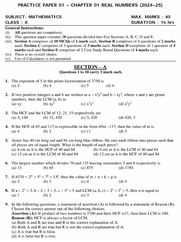 Class 10 Maths All Chapters Test Cum Assignments - 251102 - 181753 | PDF