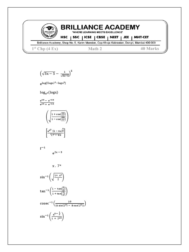 Derivatives of Various Functions | PDF | Chess Theory | Chess