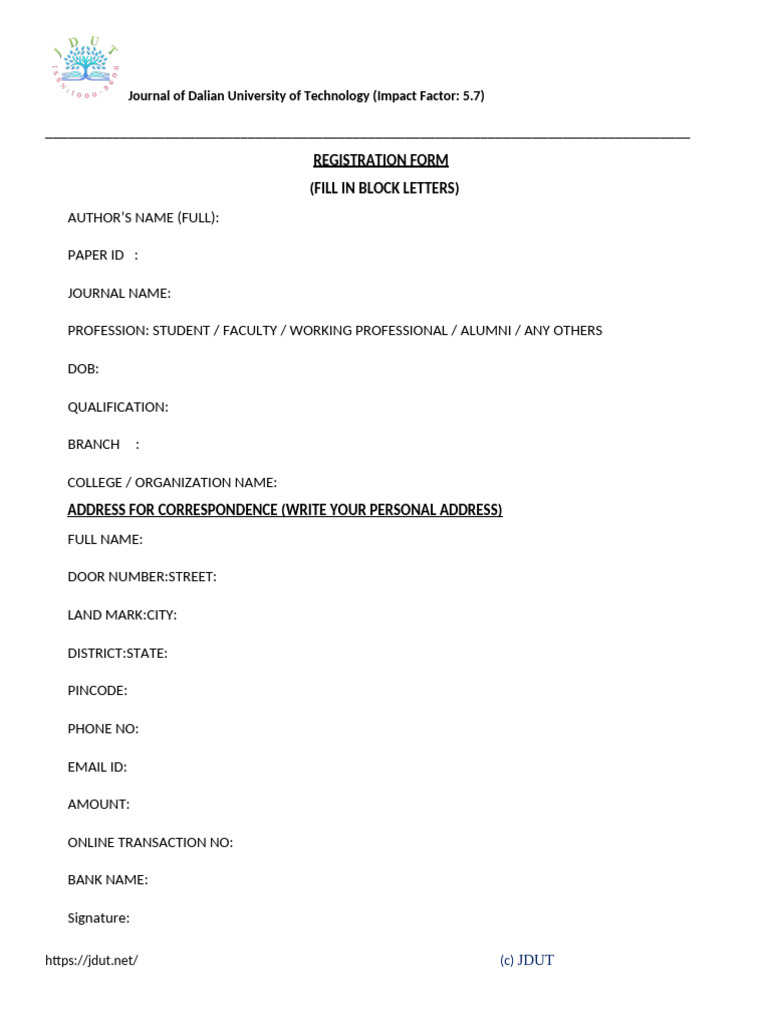 Jdut Reg Form | PDF