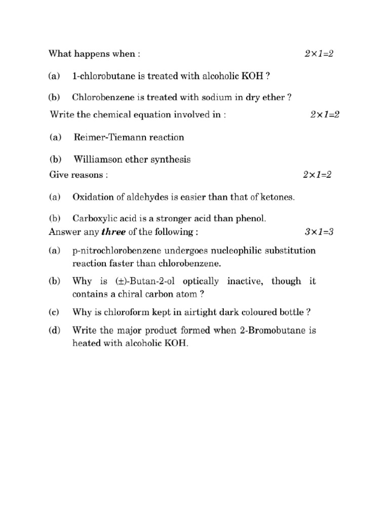 Organic 2 Marks Questions | PDF