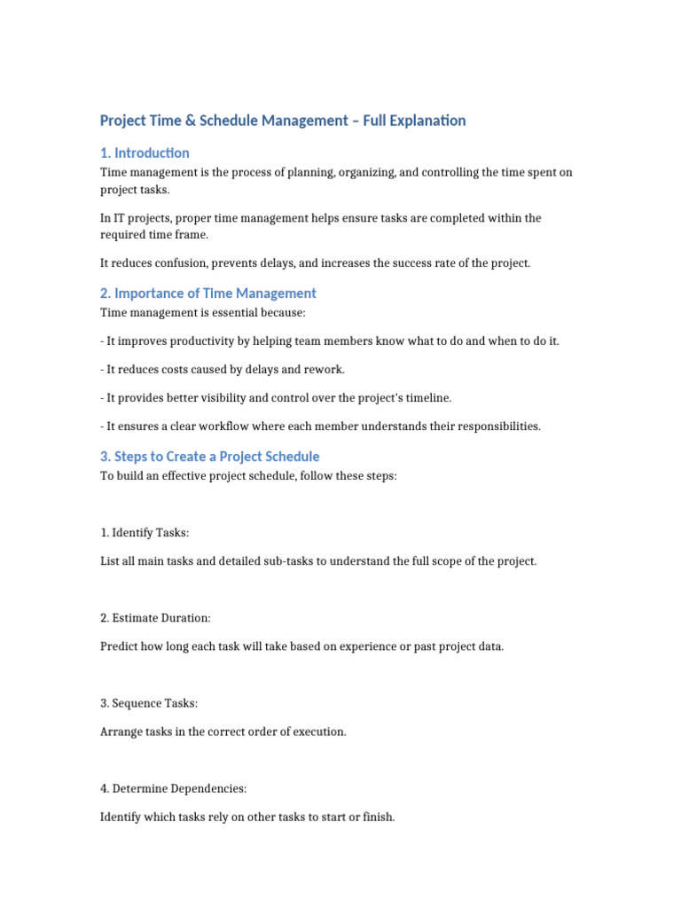 Effective Project Time Management Guide | PDF | Time Management ...