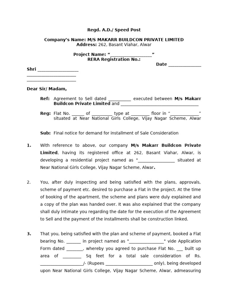 Final Notice for Payment of Outstanding Dues | PDF | Interest