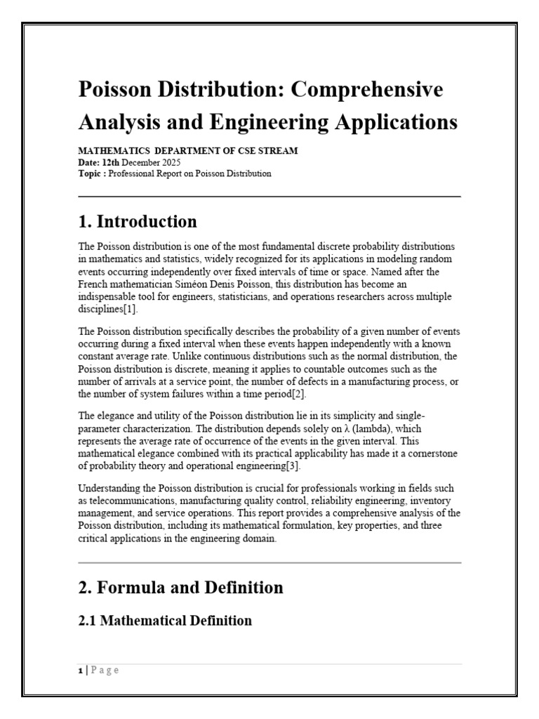 Poisson Distribution in Engineering Applications | PDF | Probability ...