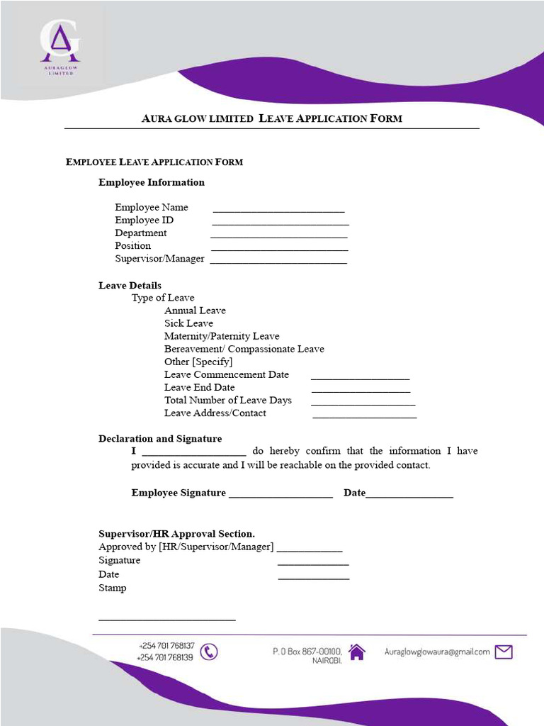 Employee Leave Application Form | PDF
