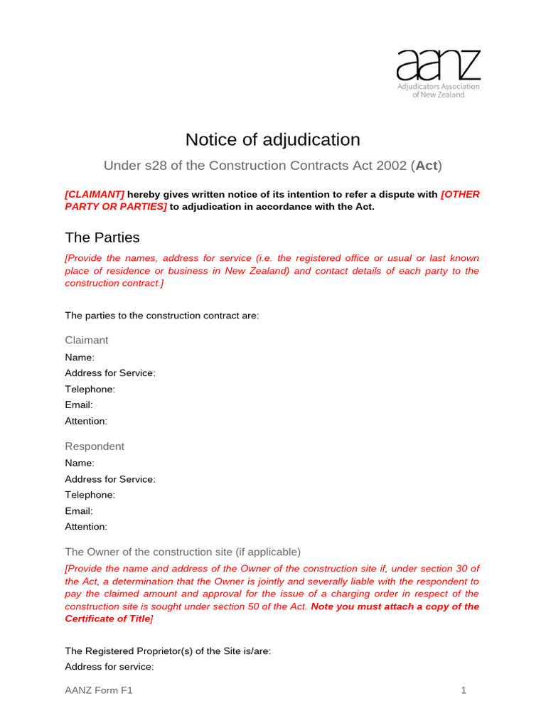 Notice of Adjudication Under Act 2002 | PDF | Adjudication | Arbitration