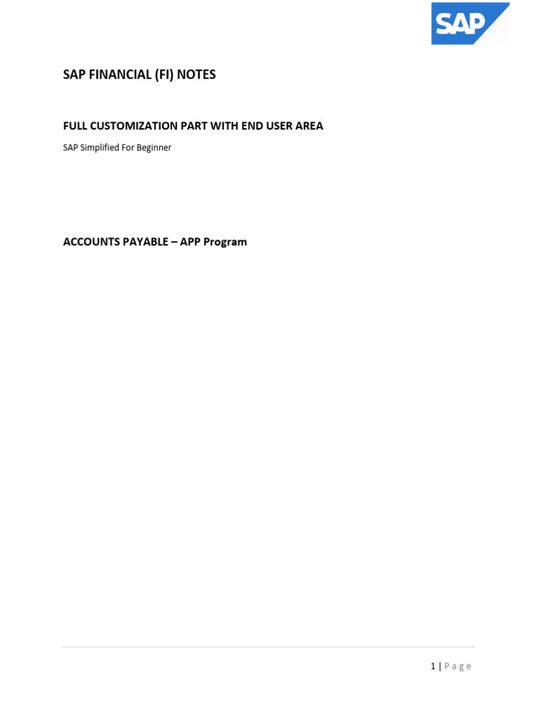 Sap Fico AP App Progarm | PDF