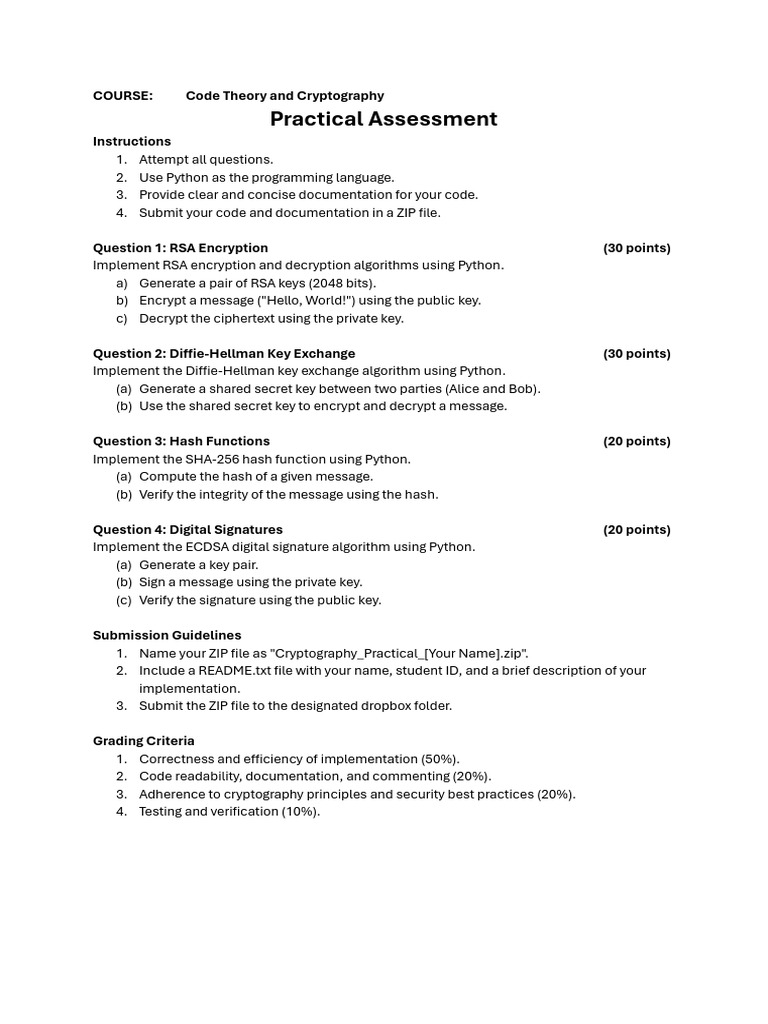 Python Cryptography Practical Assessment | PDF